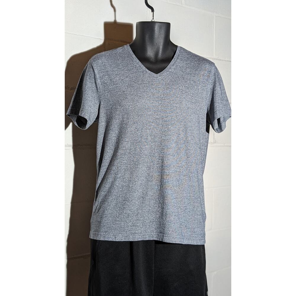 H & M Blue V Neck T Shirt Mens Casual Short Sleeve Tee Medium